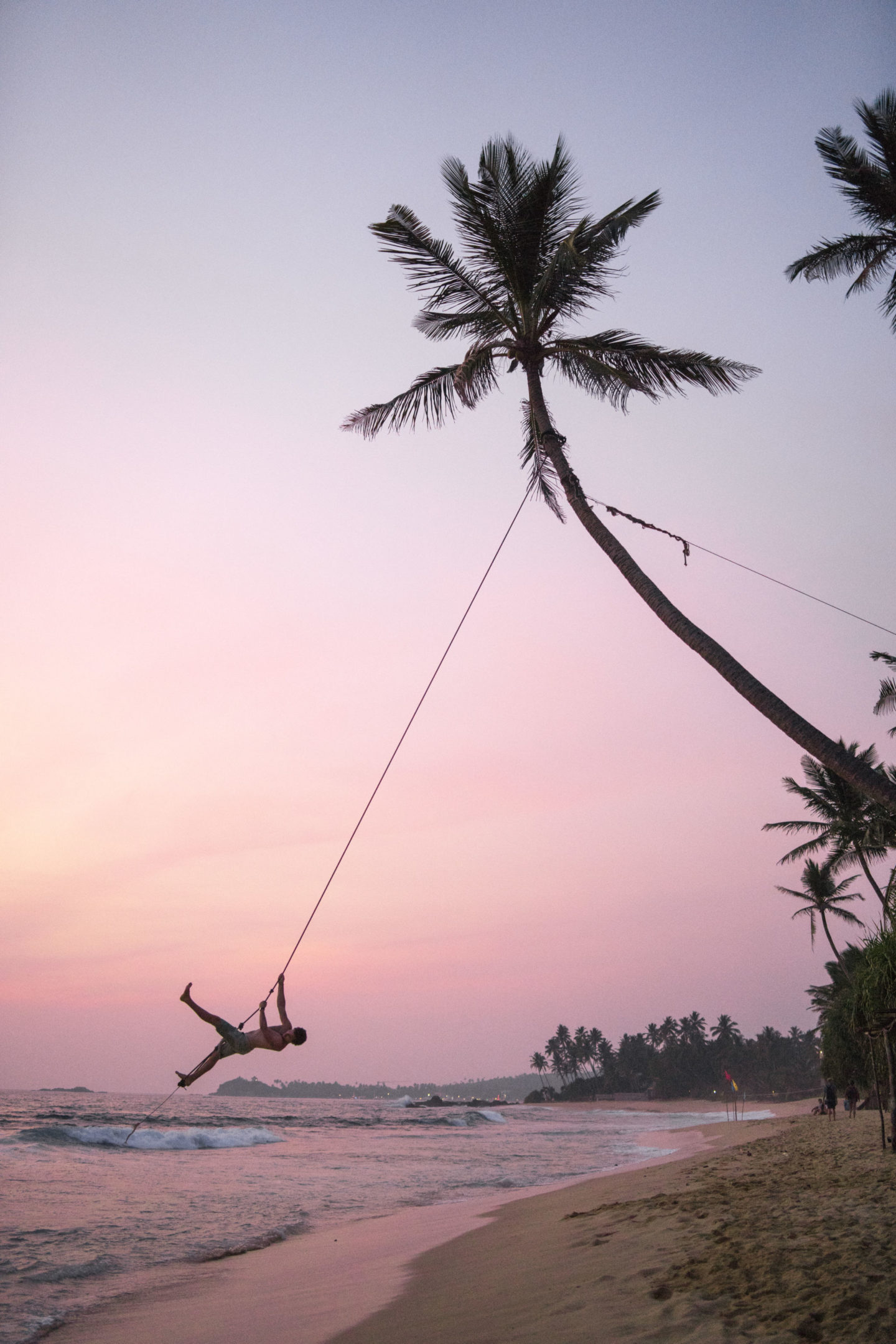 Unawatuna rope swing galle sunset beach