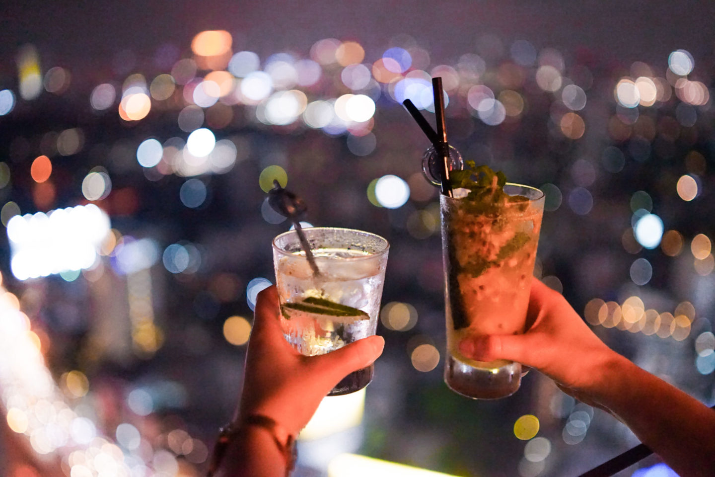 first time in Bangkok cheers rooftop continent hotel