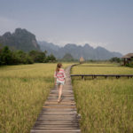 rice fields in vang vieng laos