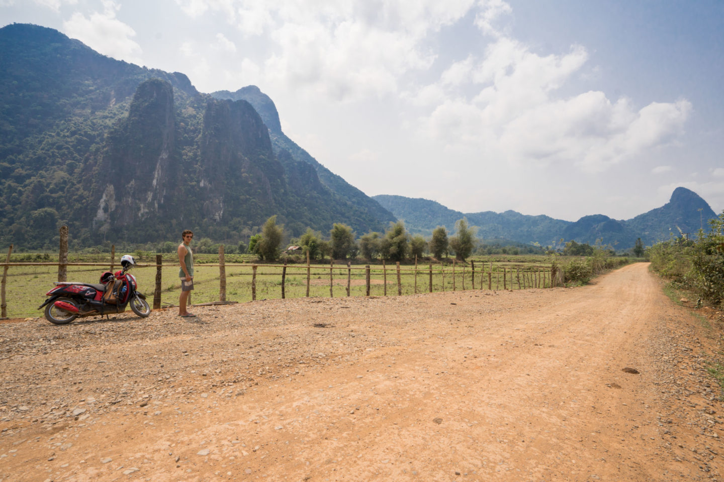 rice terraces in vang vieng laos